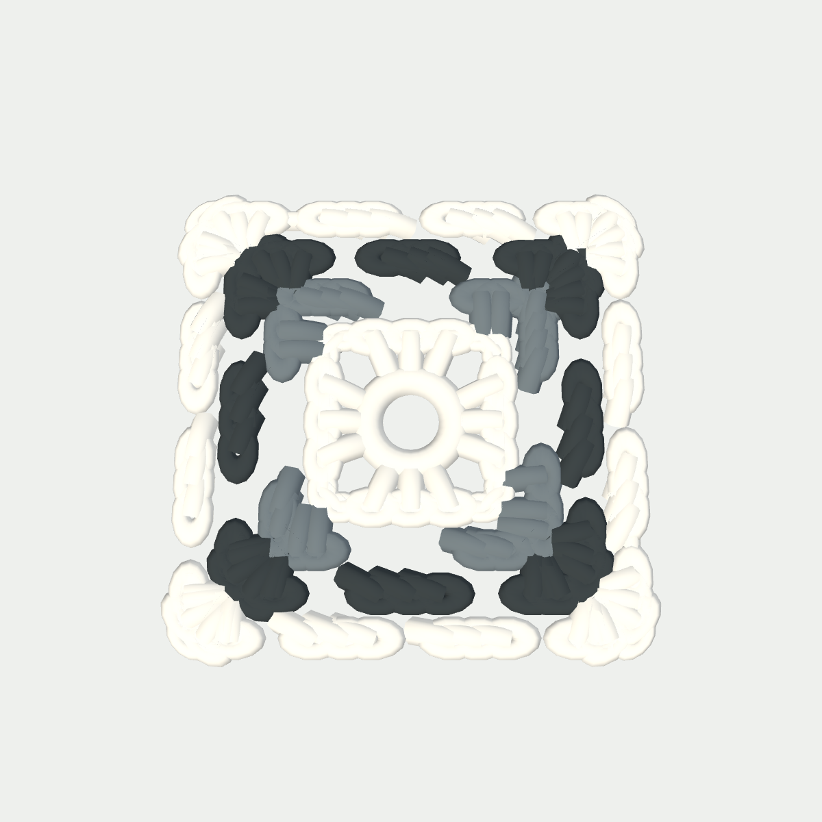Crochet preview of Monochrome Woodland Square