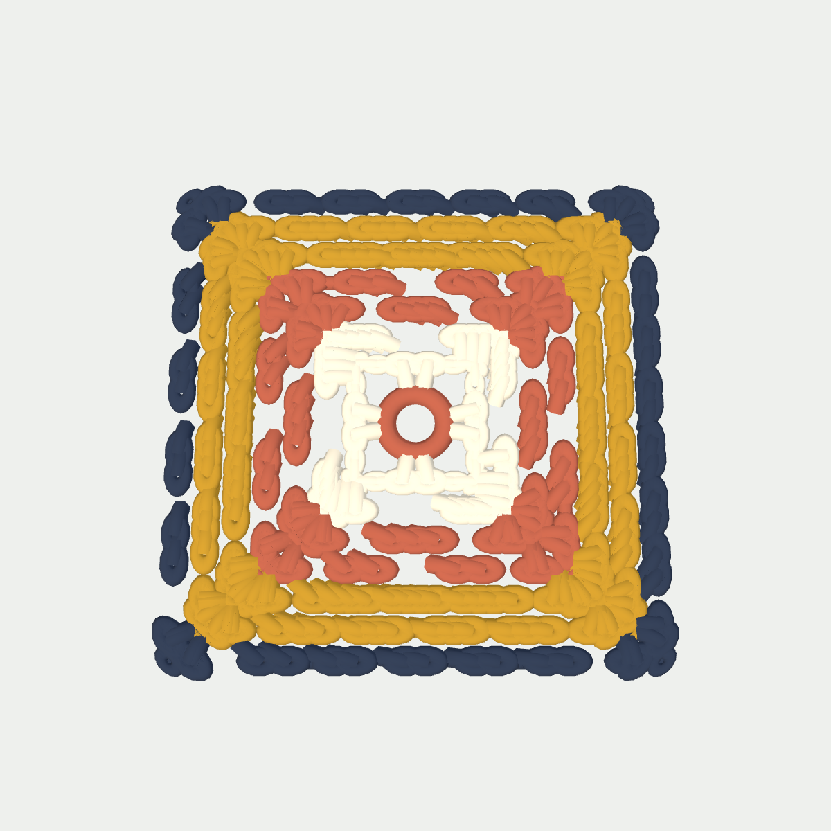 Crochet preview of Warm Sunset Bright Petal Motif
