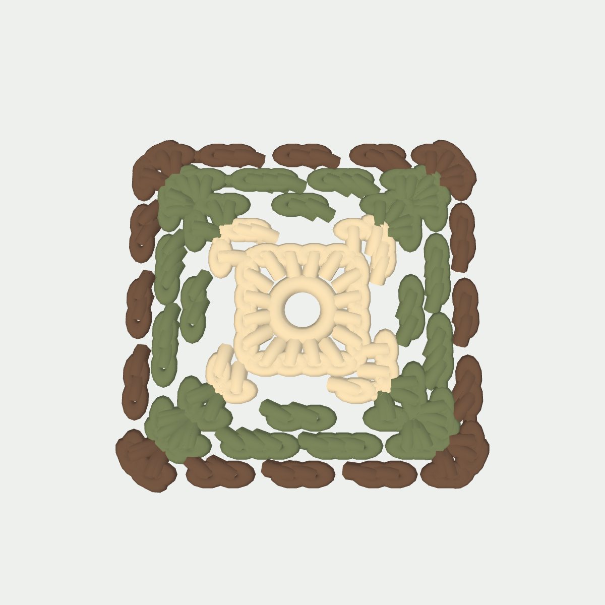 Crochet preview of Earth Evening Fern Square